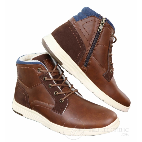 Mens Winter PU Leather Boots