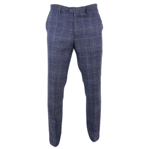 Mens Blue Check Vintage Trousers – Cavani Miles