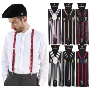 Mens Stripe Classic Trouser Suspenders