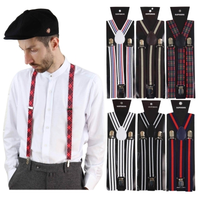 Mens Stripe Classic Trouser Suspenders