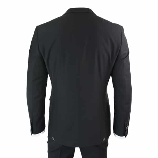 Paul Andrew Parker - Mens 3 Piece Black Tailored Fit Complete Suit Classic Door Man Mourning Funeral