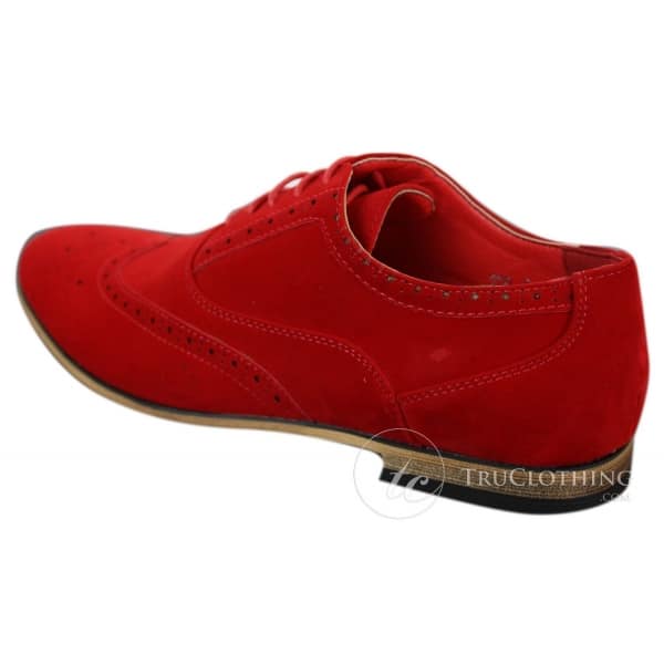 Patron 238 Mens Suede Leather Brogues Smart Casual Red Brown Navy Black Laced Shoes Retro