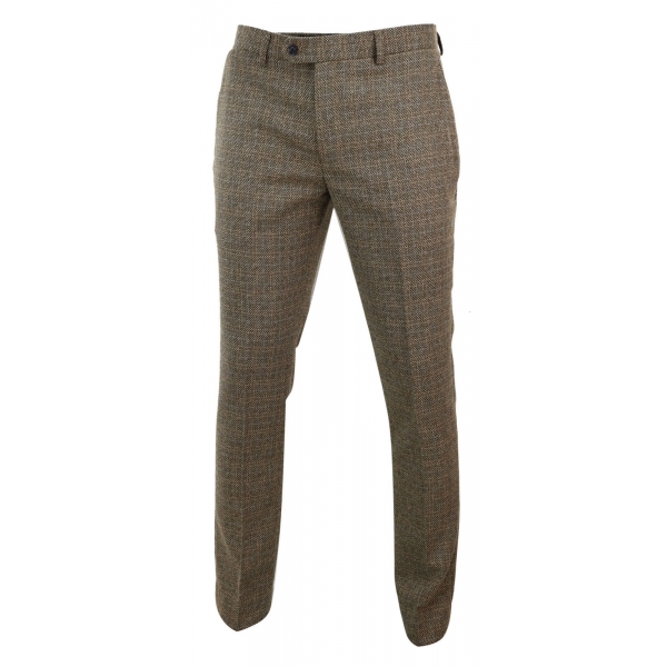 Mens Brown Tweed Suit Trousers