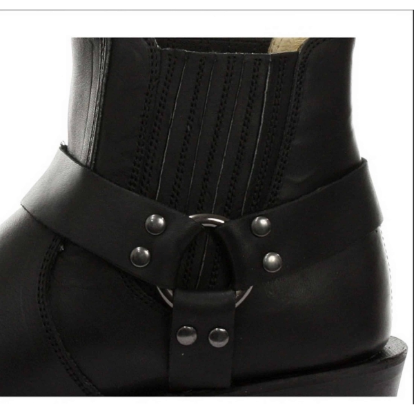 Unisex Real Leather Biker Ankle Boots Rock Punk Grinders Buckle Cowboy Riding