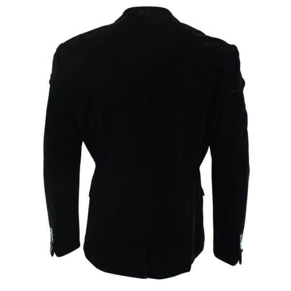 Cavani Rosa - Mens Soft Velvet Black Navy 1 Button Dinner Jacket Tuxedo Blazer Smart Casual Fit-Black