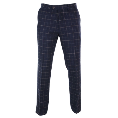 Cavani Shelby - Mens Classic Tweed Check Vintage Peaky Blinders Trousers