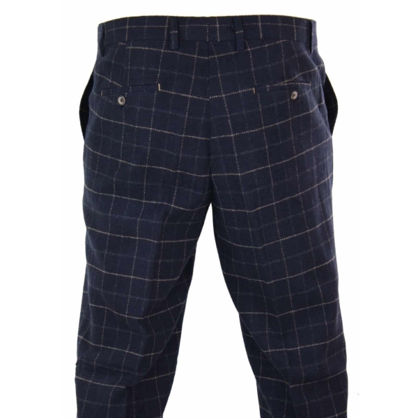 Cavani Shelby - Mens Classic Tweed Check Vintage Peaky Blinders Trousers