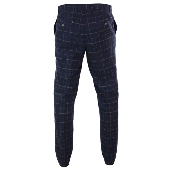 Cavani Shelby - Mens Classic Tweed Check Vintage Peaky Blinders Trousers