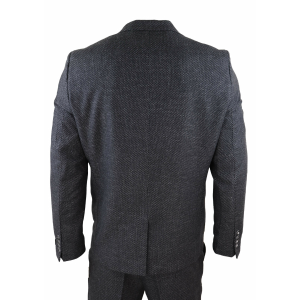 Men's Black Tweed 3 Piece Vintage Suit - STZ14