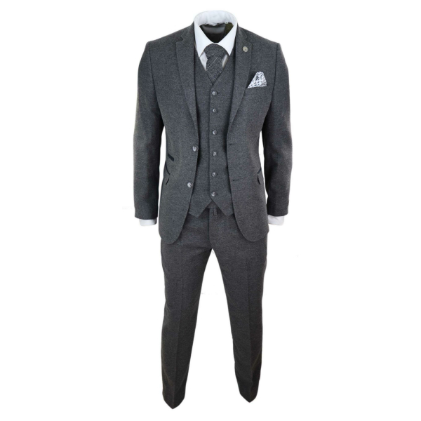 Mens Grey Wool Suit