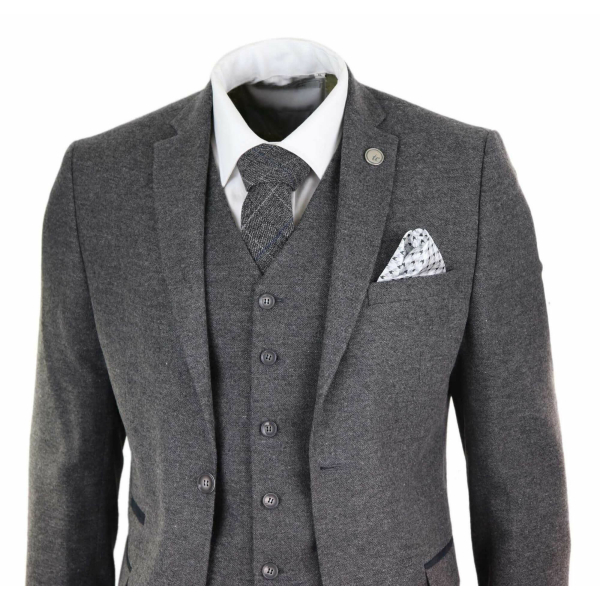 Mens Grey Wool Suit