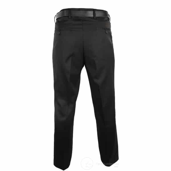 Mens Black Smart Work Office Wedding Trousers W Belt Short Reg Long