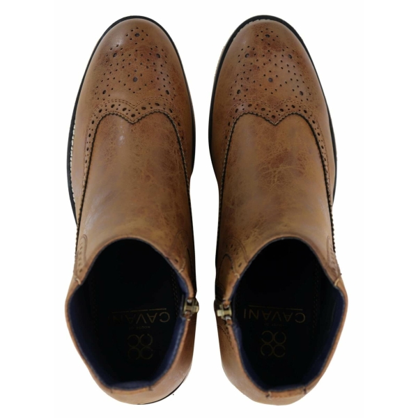 Mens Zip-Up Peaky Blinders Brogue Boots