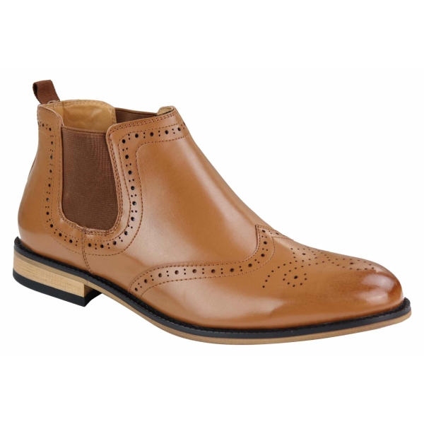 Men's Slip-On Brogue Boots