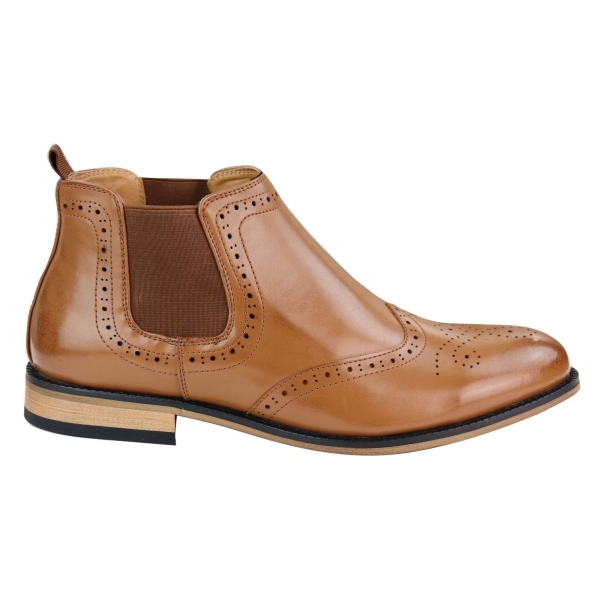 Men's Slip-On Brogue Boots