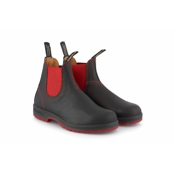 Blundstone 1316 Black Red Leather Chelsea Boots