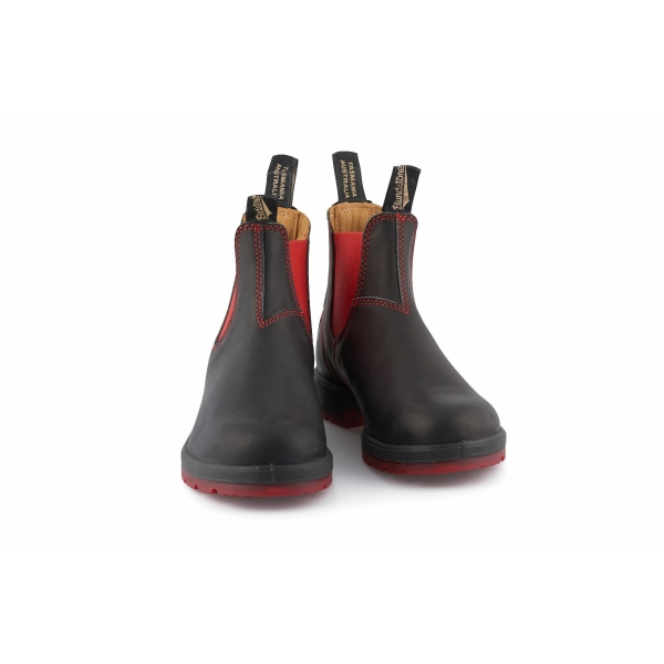 Blundstone 1316 Black Red Leather Chelsea Boots