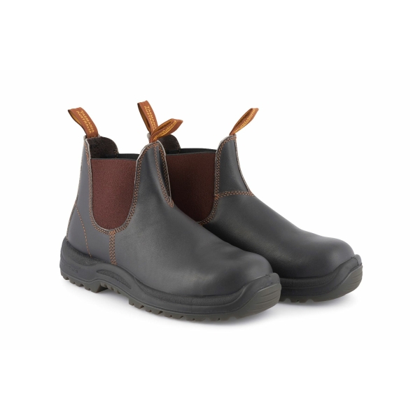 Blundstone 192 Brown Leather Steel Toe Chelsea Boot