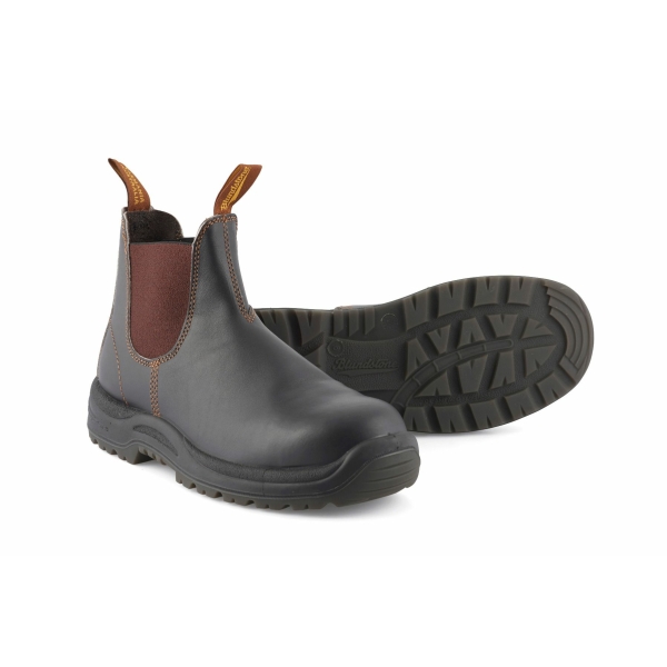 Blundstone 192 Brown Leather Steel Toe Chelsea Boot