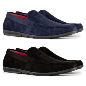 Mens Suede Square Toe Slip On Shoes