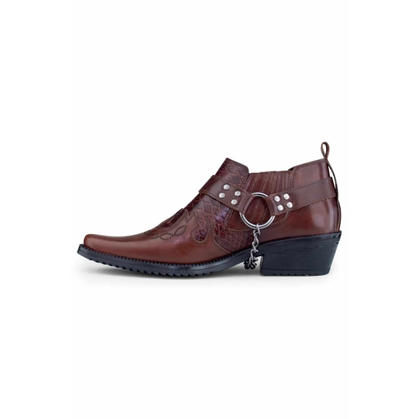 Mens Real Leather Riding Shoes with Chain