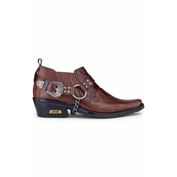 Mens Real Leather Riding Shoes with Chain