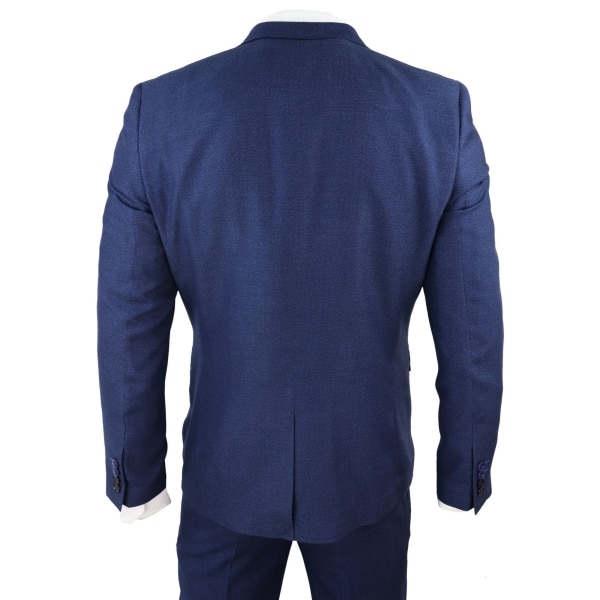 Mens Navy Blue Slim Fit 3 Piece Suit