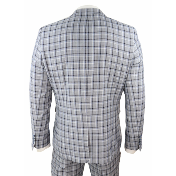 Mens Grey Pince of Whales Check 3 Piece Suit