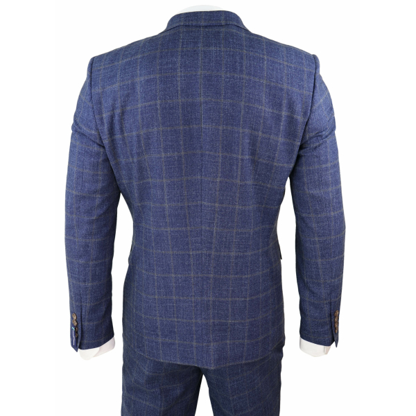 Blue Check Double Breasted 2 Piece Suit