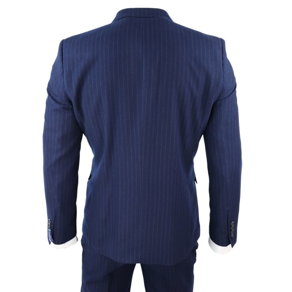 Navy-Blue Pinstripe Double Breasted Mafia Suit