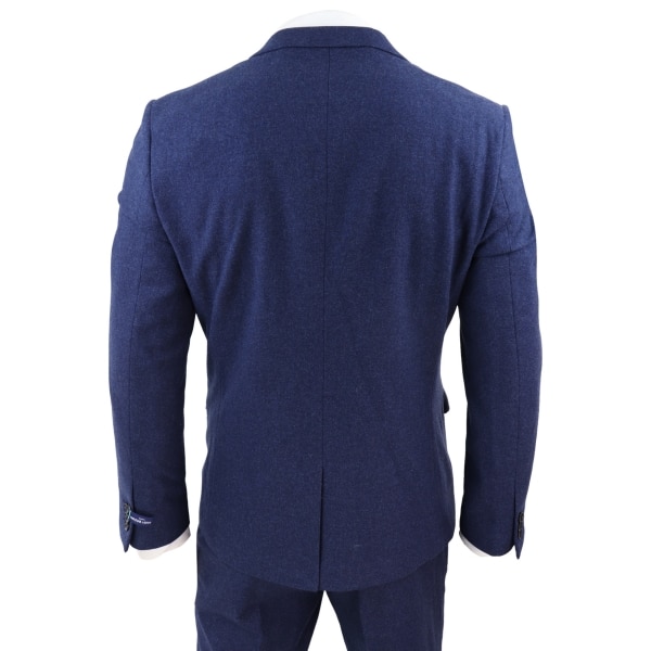 Men's Navy-Blue 3 Piece Wool Suit