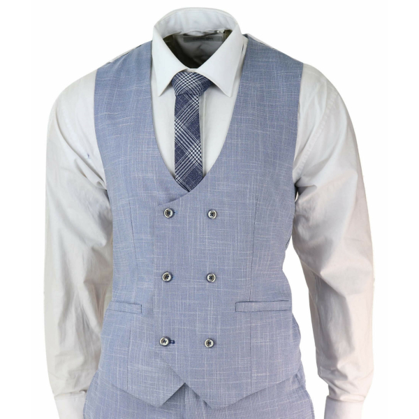 Mens Light Blue 3 Piece Suit