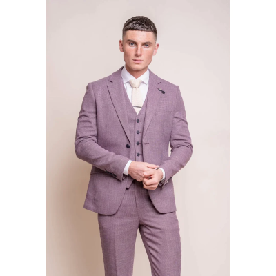 Mens Blush Pink Summer Linen Suit