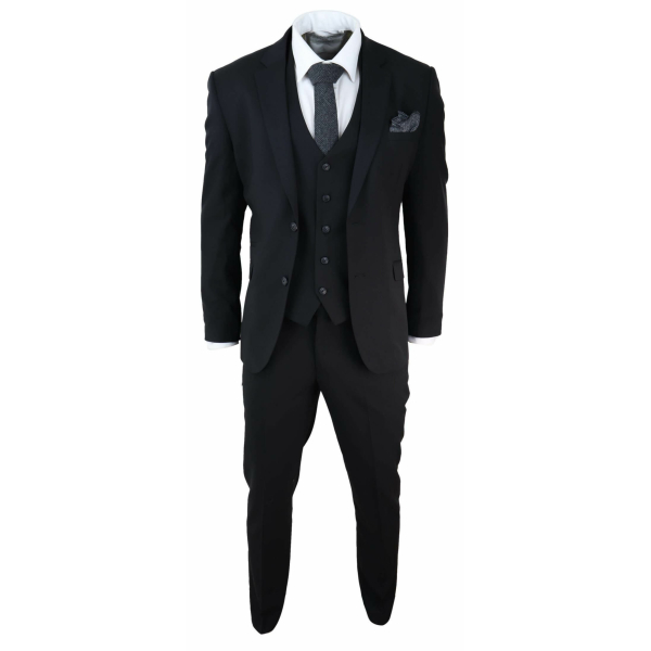 Mens Black 3 Piece Suit