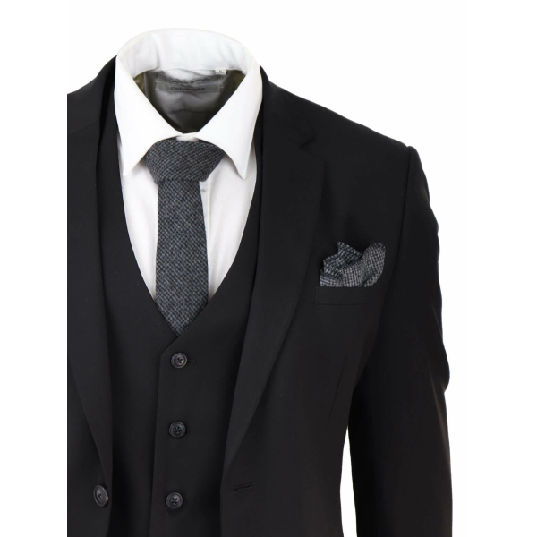 Mens Black 3 Piece Suit