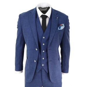 Mens Blue Summer Linen Suit