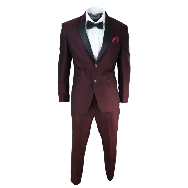 Mens Wine Tuxedo Dinner Suit