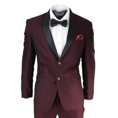 Mens Wine Tuxedo Dinner Suit