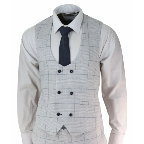 Light Grey Check 3 Piece Suit