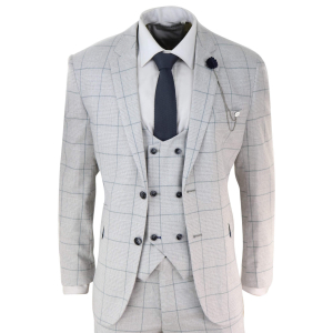 Light Grey Check 3 Piece Suit