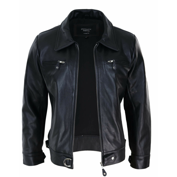 Mens Classic Black-Brown Leather Jacket