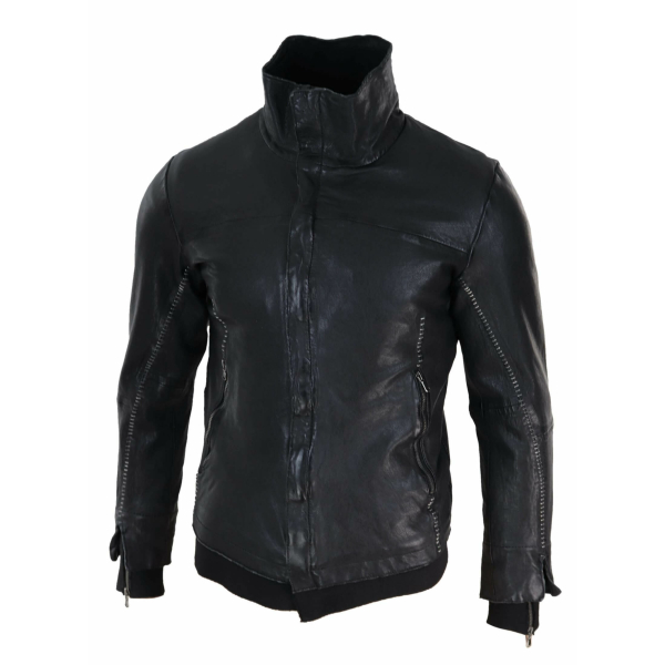 Real Leather Distressed Slim Fit Mens Jacket