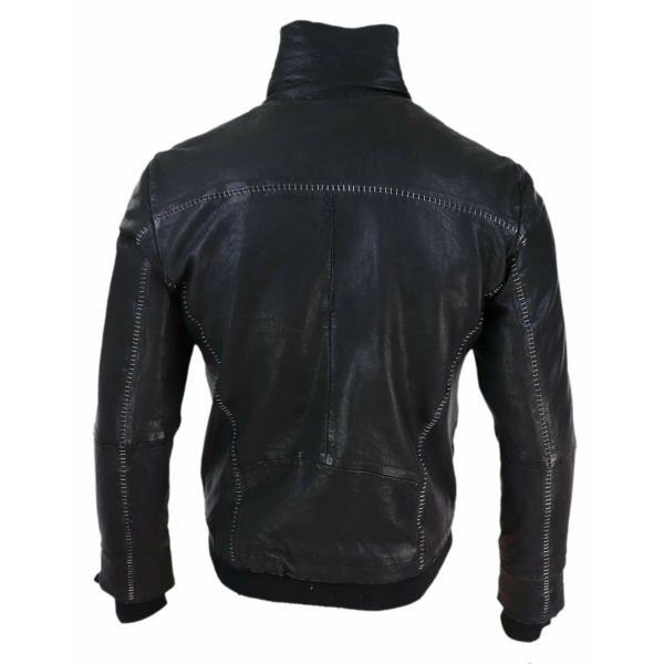 Real Leather Distressed Slim Fit Mens Jacket