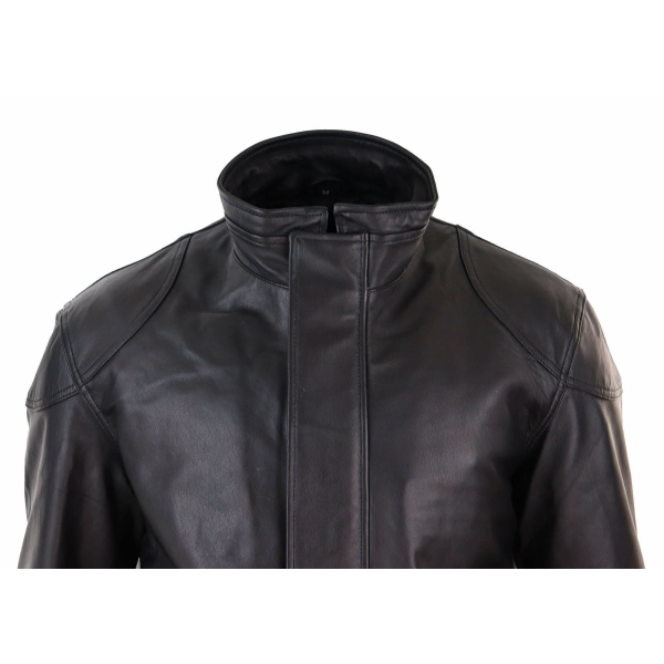 Real Leather Mens Black Soft Jacket