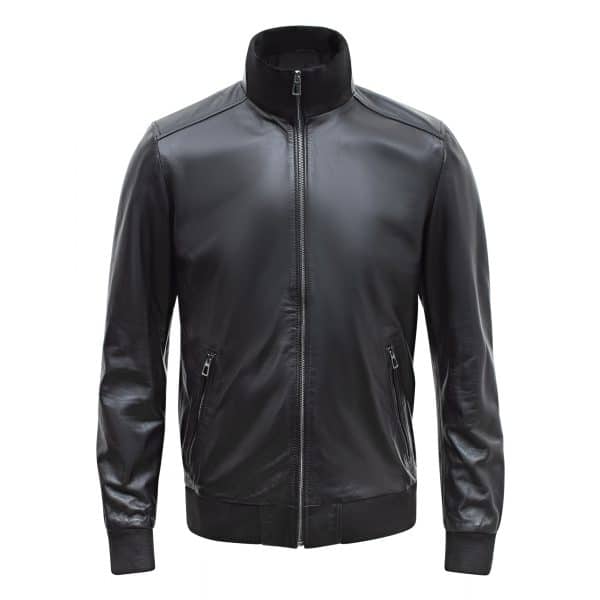 Happy Gentleman B109 - Lamb Leather Bomber Jacket for Men - Tailored Fit