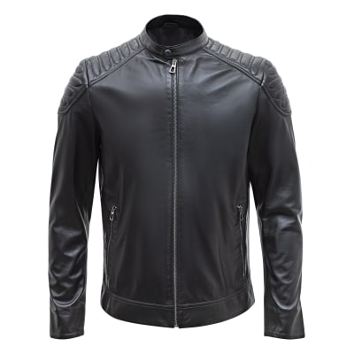 Happy Gentleman B110 - Genuine Real Black Leather Jacket for Men - Slim Fit