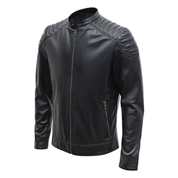 Happy Gentleman B110 - Genuine Real Black Leather Jacket for Men - Slim Fit