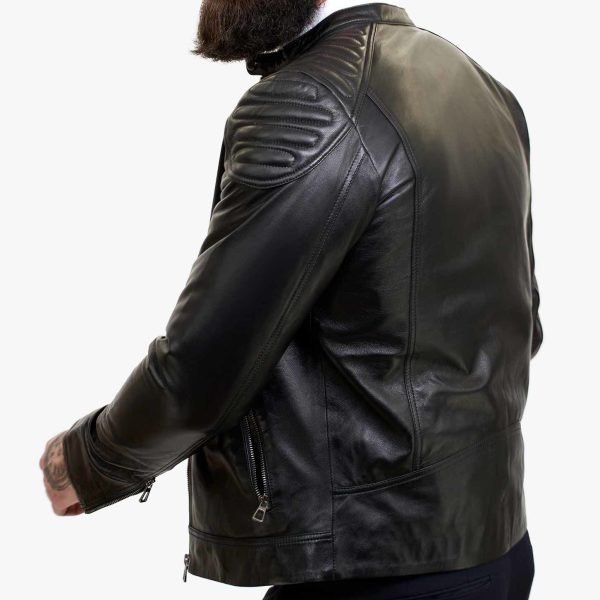 Happy Gentleman B110 - Genuine Real Black Leather Jacket for Men - Slim Fit