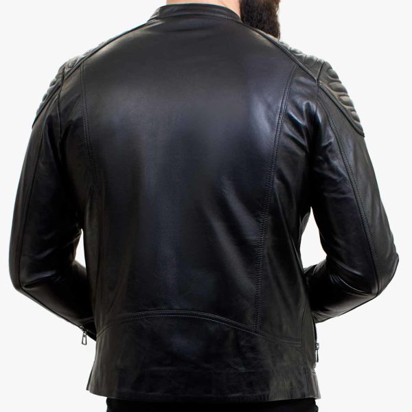 Happy Gentleman B110 - Genuine Real Black Leather Jacket for Men - Slim Fit