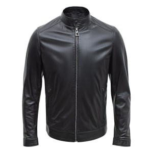 Happy Gentleman B107 – Lamb Leather Clean Style Black Jacket for Men – Slim Fit